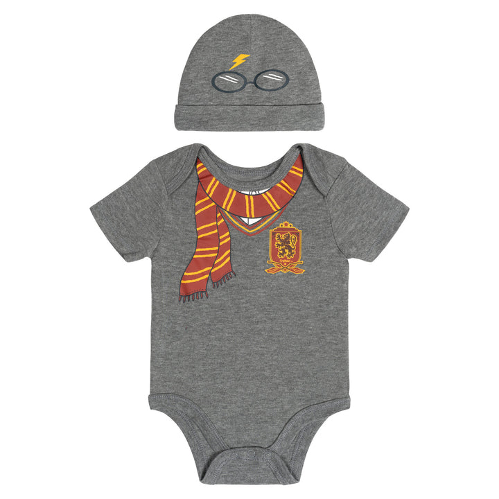 Harry Potter Baby 2-Piece Cosplay Bodysuit and Hat Set Grey