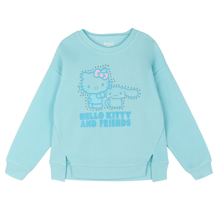 Hello Kitty Girls' Fleece 2-Piece Sweatshirt and Joggers Set Cinnamoroll Blue