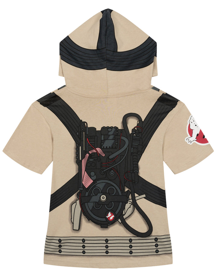 Ghostbusters Men's Cosplay Hooded T-Shirt Uniform Tan