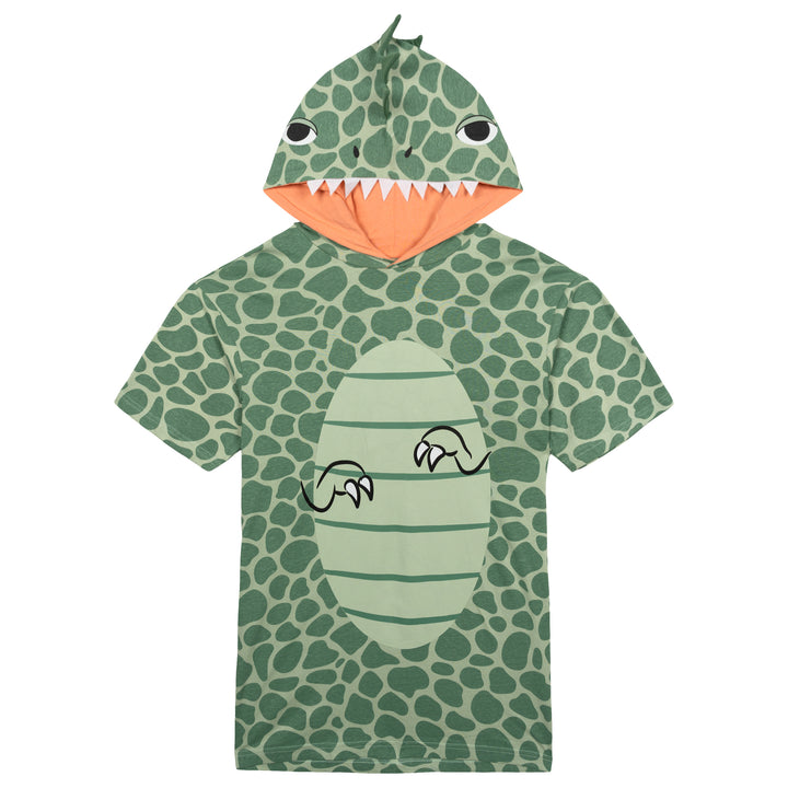 imagikids Adult Men or Women Cosplay Hooded T-Shirt Reptile Green Coral