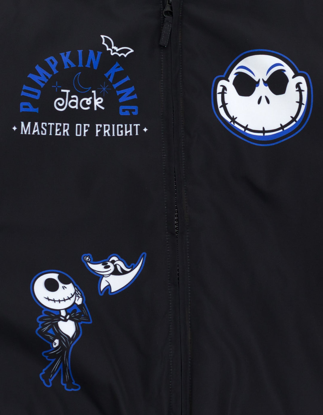 Nightmare Before Christmas Full Zip Varsity Bomber Jacket Black Grey Jack Zero
