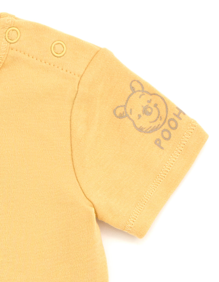 Disney Winnie the Pooh Baby 2-Piece Bodysuit and Shortall Set Yellow Grey