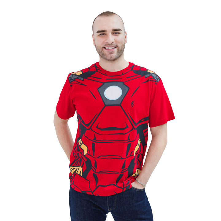 Marvel Avengers Iron Man Adult Men or Women Cosplay Short Sleeve T-Shirt Armor Red