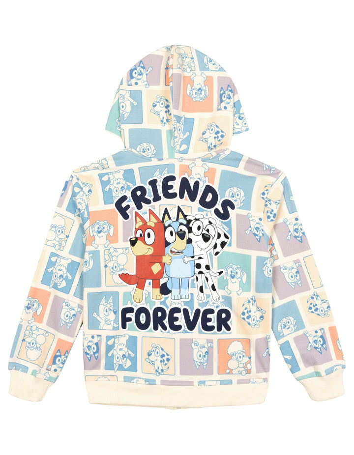 Bluey Fleece Zip-Up Hoodie Pastel Multi