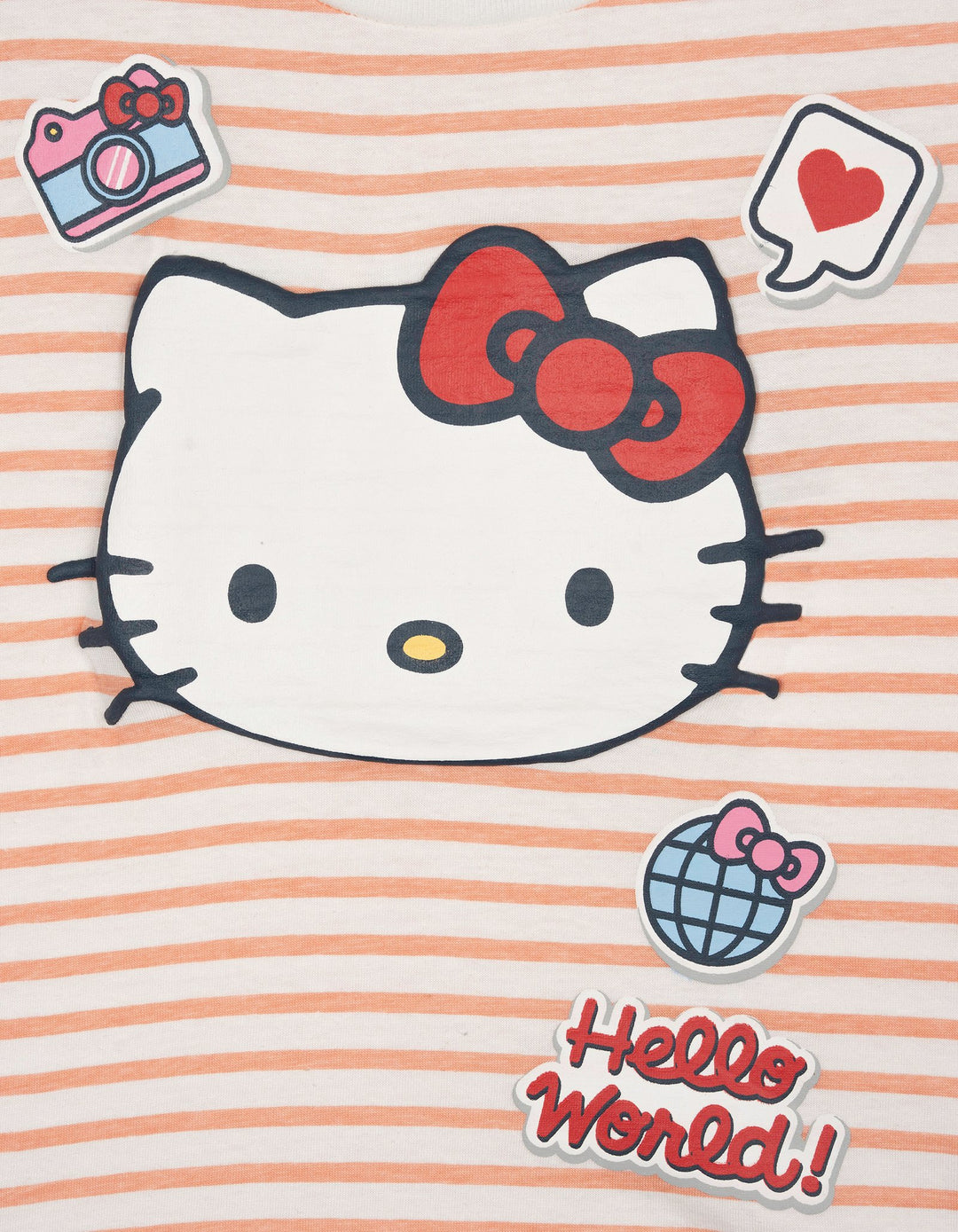 Hello Kitty Girls' Short Sleeve T-Shirt Stripe