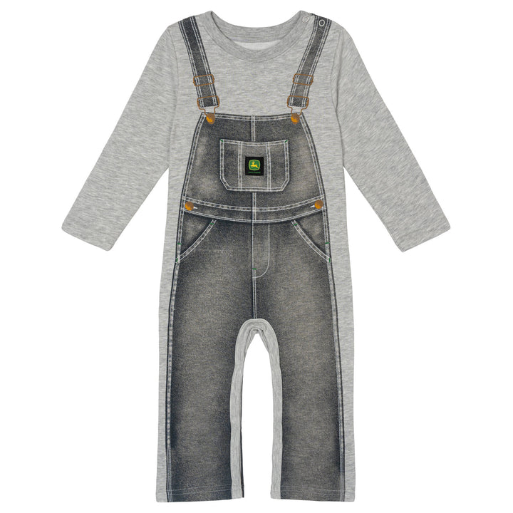 John Deere Baby Boys' One Piece Coverall Denim Heather Gray