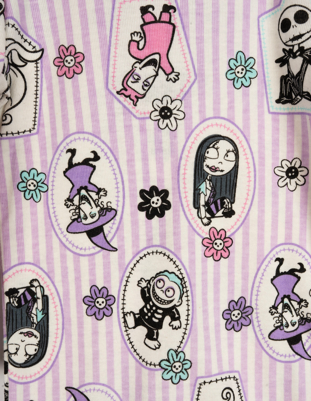 Nightmare Before Christmas Baby Girls' 2-Pack Footed Sleep N' Play Jack Sally Purple