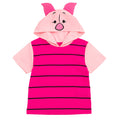 Disney Winnie the Pooh Piglet Boys' Cosplay Short Sleeve Hooded T-Shirt Pink Stripes