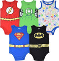 DC Comics Justice League Baby 5-Pack Cosplay Sleeveless Bodysuits Multi
