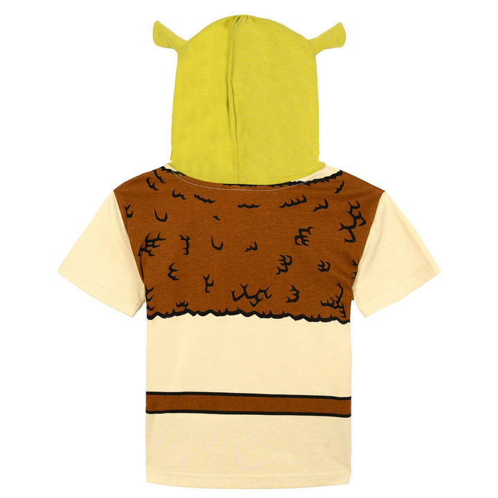 Shrek Cosplay Hooded T-Shirt Green Tan