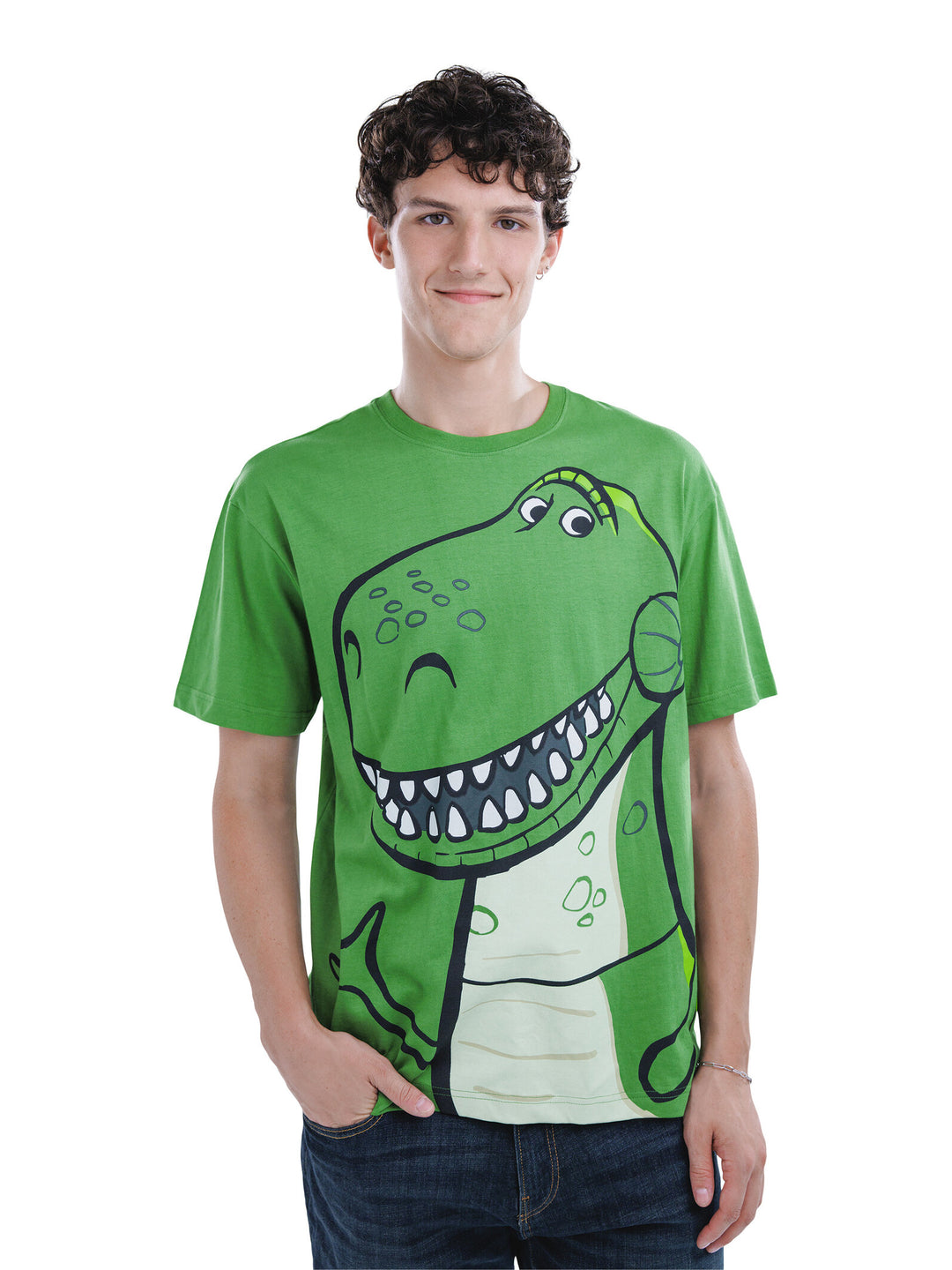 Disney Toy Story Rex Men's Cosplay Short Sleeve T-Shirt Dinosaur Green