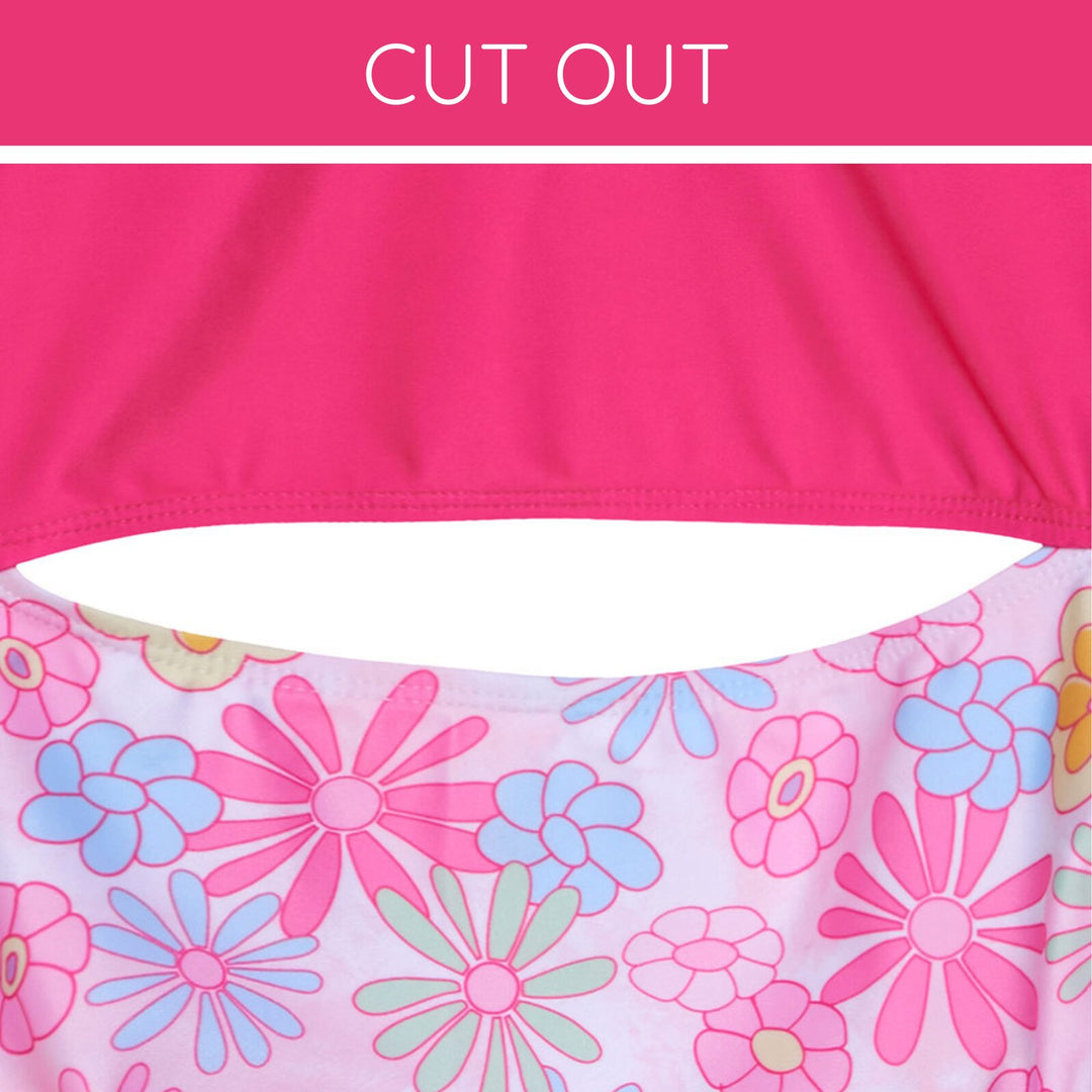 Barbie Girls' One Piece Swimsuit Pink Floral