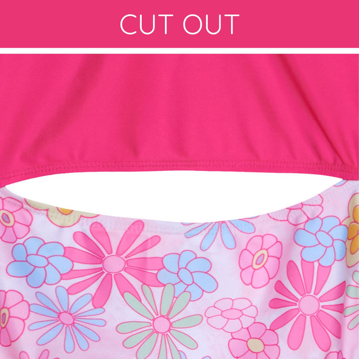 Barbie Girls' One Piece Swimsuit Pink Floral