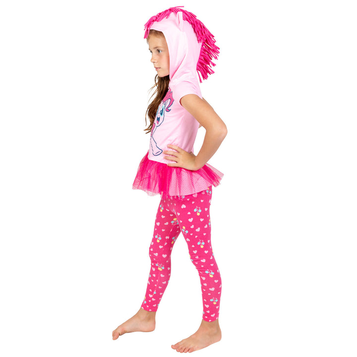 My Little Pony Pinkie Pie Cosplay 2-Piece Hooded T-Shirt and Leggings Set Pink
