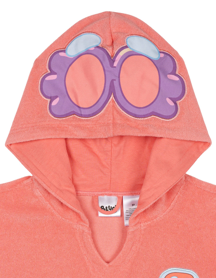 Bluey Girls' Hooded Swimwear Cover-Up Bingo Peach