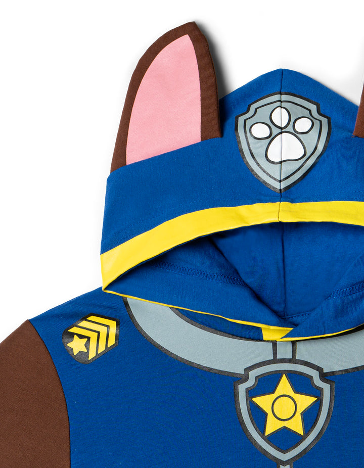 Paw Patrol Chase Boys' Cosplay Hooded T-Shirt Royal Blue