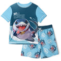 Marvel Rivals Jeff Boys' 2-Piece Rash Guard and Swim Trunks Set Landshark Navy