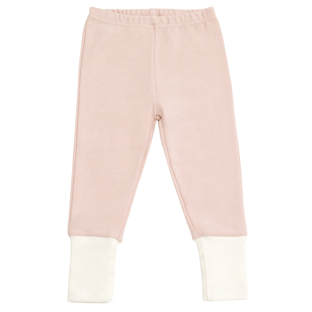 Cozeeme Girls' 2-Piece Tee and Pants Set Ribbed Pale Pink