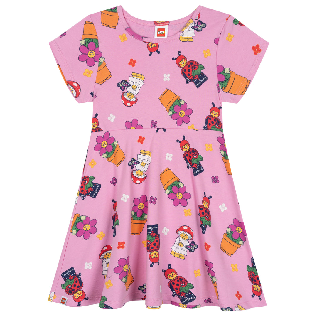 LEGO Girls' Skater Dress Pink Ladybug Girl