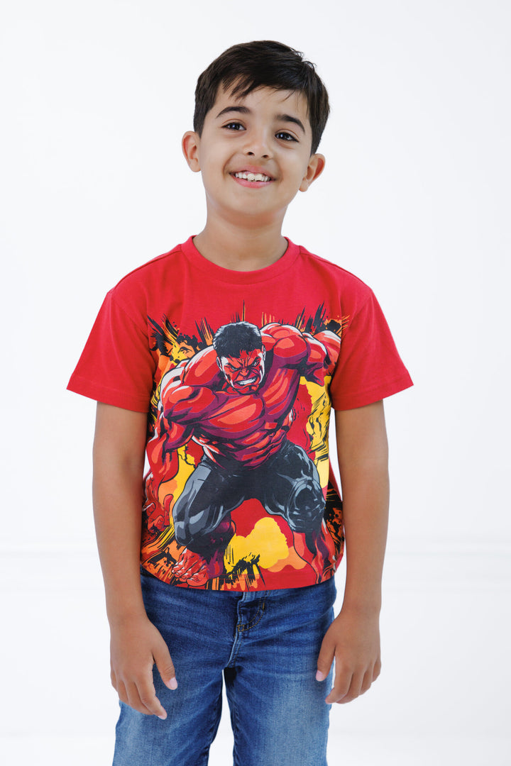 Captain America Red Hulk Boys' Cosplay Short Sleeve T-Shirt Action