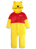 Disney Winnie the Pooh Matching Family Cosplay Hooded One Piece Pajamas Yellow Red