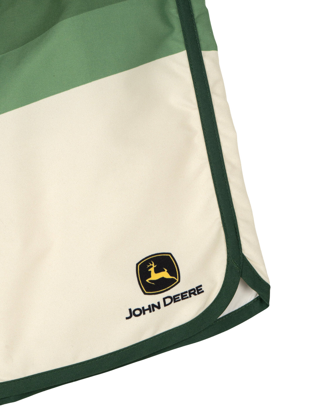 John Deere Boys' 2-Piece Rash Guard and Swim Trunks Set Ivory Dark Green