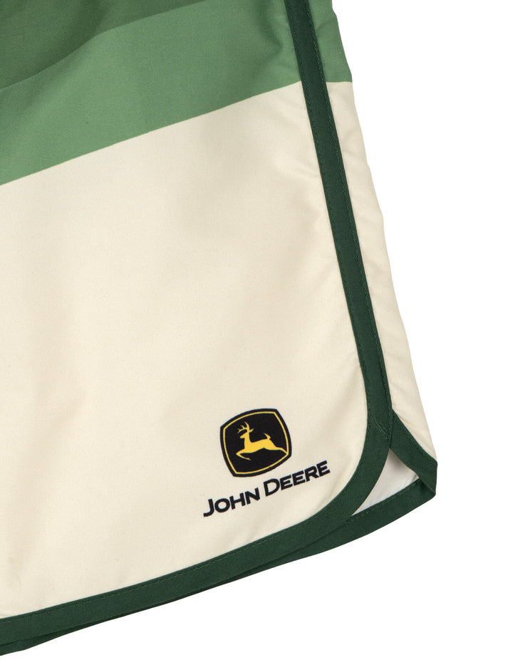 John Deere Boys' 2-Piece Rash Guard and Swim Trunks Set Ivory Dark Green