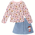 Hello Kitty Girls' 2-Piece Tee and Skirt Set Pink Blue