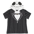 Nightmare Before Christmas Jack Skellington Women's Cosplay Short Sleeve Hooded T-Shirt Black