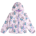 Lilo & Stitch Girls' Hooded Zip-Up Rain Jacket Pink And Angel