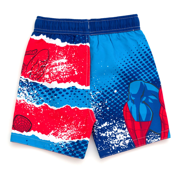 Marvel Spider-Man Boys' 2-Piece Rash Guard and Swim Trunks Set Graffiti