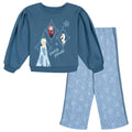 Frozen Girls' Fleece Sweatshirt and Pants Set Snowflake Blue