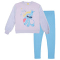 Lilo & Stitch Girls' 2-Piece Fleece Sweatshirt and Leggings Set Lilac Blue