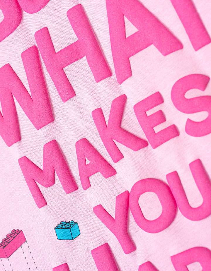 LEGO Girls' Short Sleeve Graphic T-Shirt Happy Build Pink
