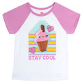 LEGO Girls' Short Sleeve T-Shirt White Pink Raglan