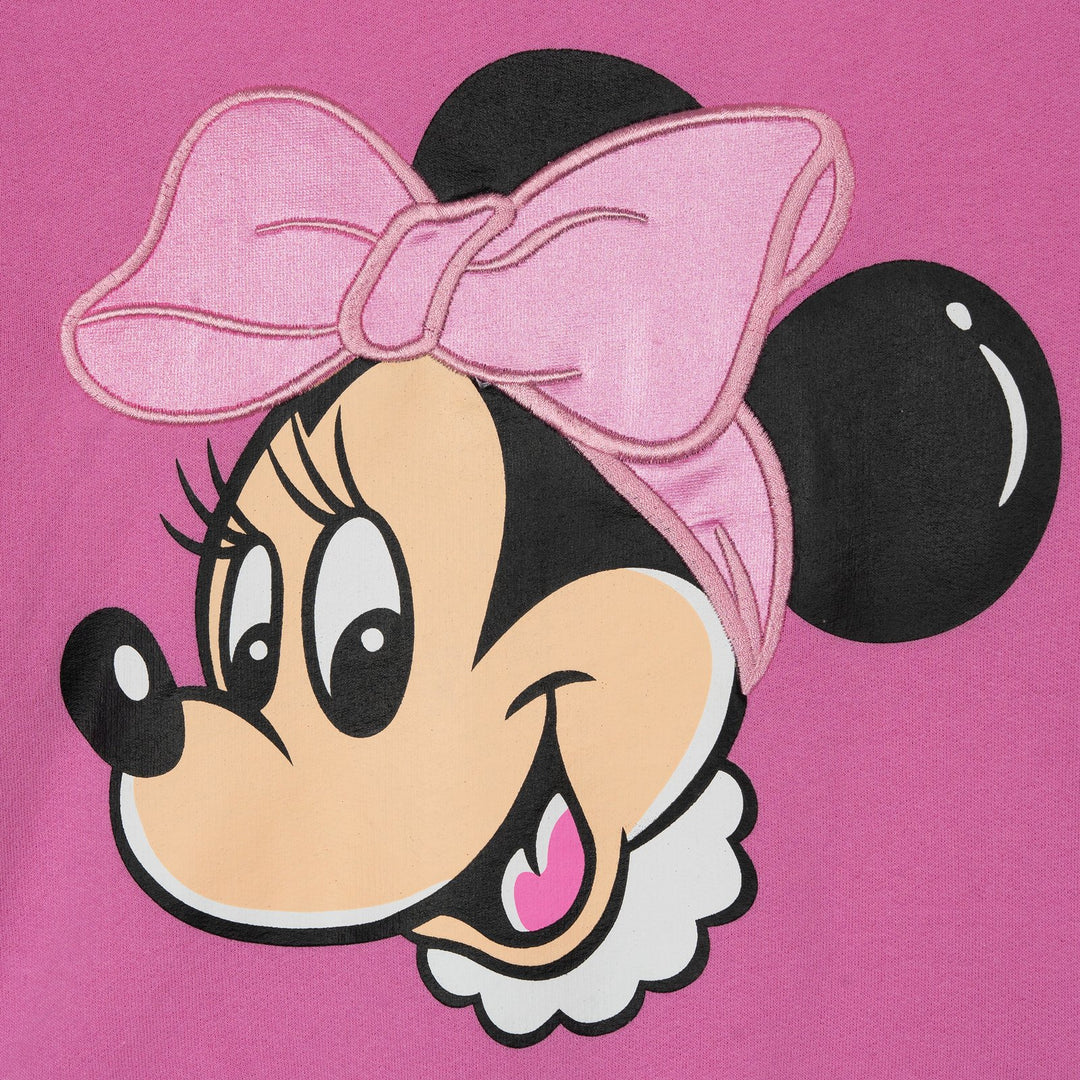 Minnie Mouse Girls' Fleece 2-Piece Sweatshirt and Pants Set Bright Pink