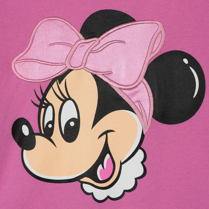Minnie Mouse Girls' Fleece 2-Piece Sweatshirt and Pants Set Bright Pink