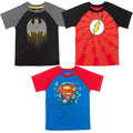 DC Comics Justice League Boys' 3-Pack Short Sleeve T-Shirts Multi
