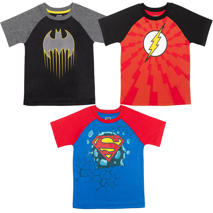 DC Comics Justice League Boys' 3-Pack Short Sleeve T-Shirts Multi