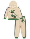 John Deere Boys' Fleece 2-Piece Hoodie and Joggers Set Tan Green