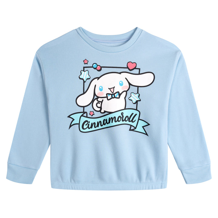 Hello Kitty Cinnamoroll Girls' 2-Piece Sweatshirt and Joggers Set Blue