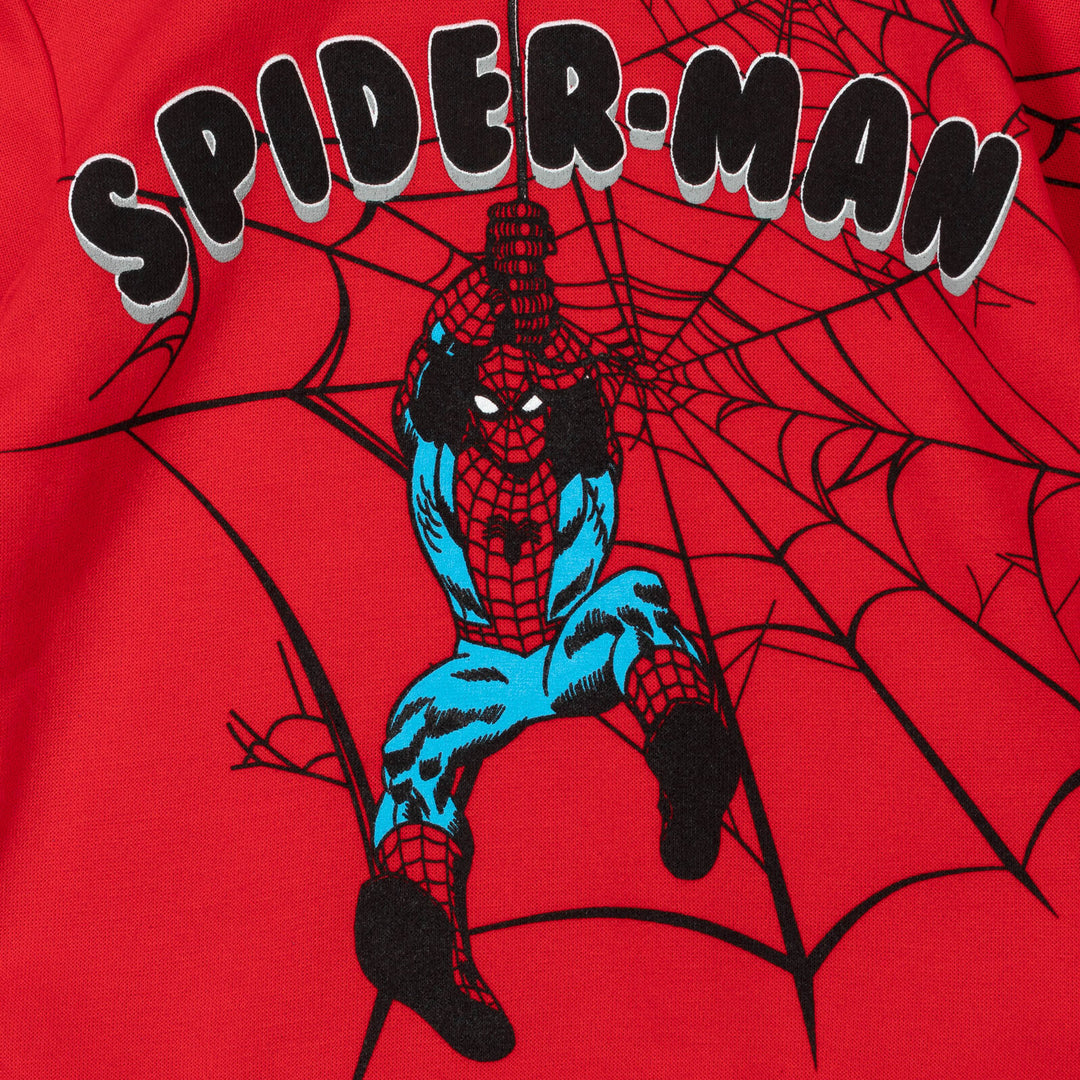 Marvel Spider-Man Boys' Fleece Sweatshirt and Joggers Set Black Red