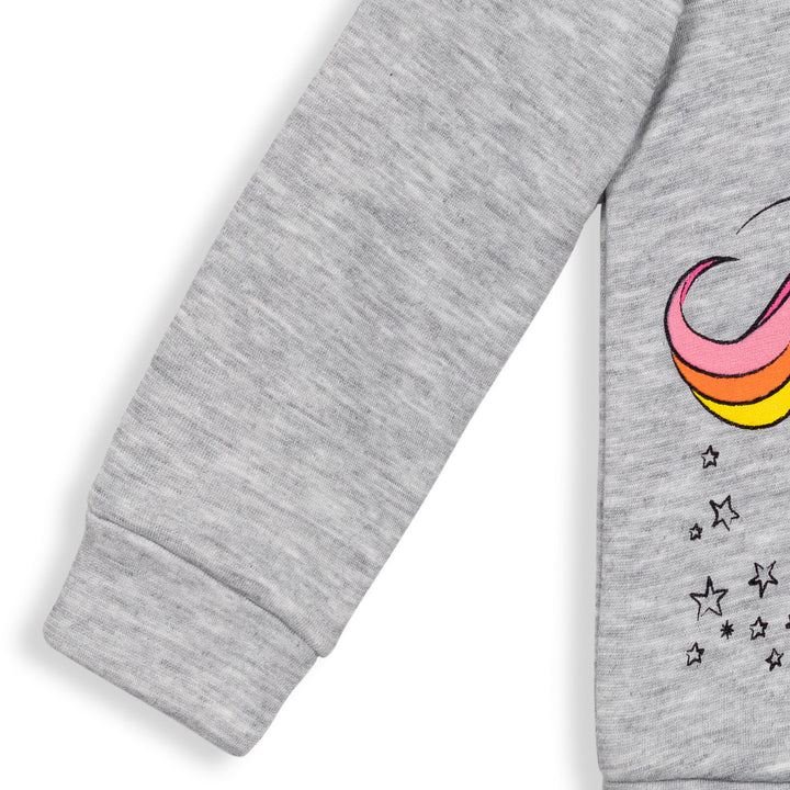 Minnie Mouse Girls' Long Sleeve Pullover Sweatshirt Heather Grey