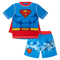 DC Comics Justice League Superman Cosplay Rash Guard and Swim Trunks Set Red