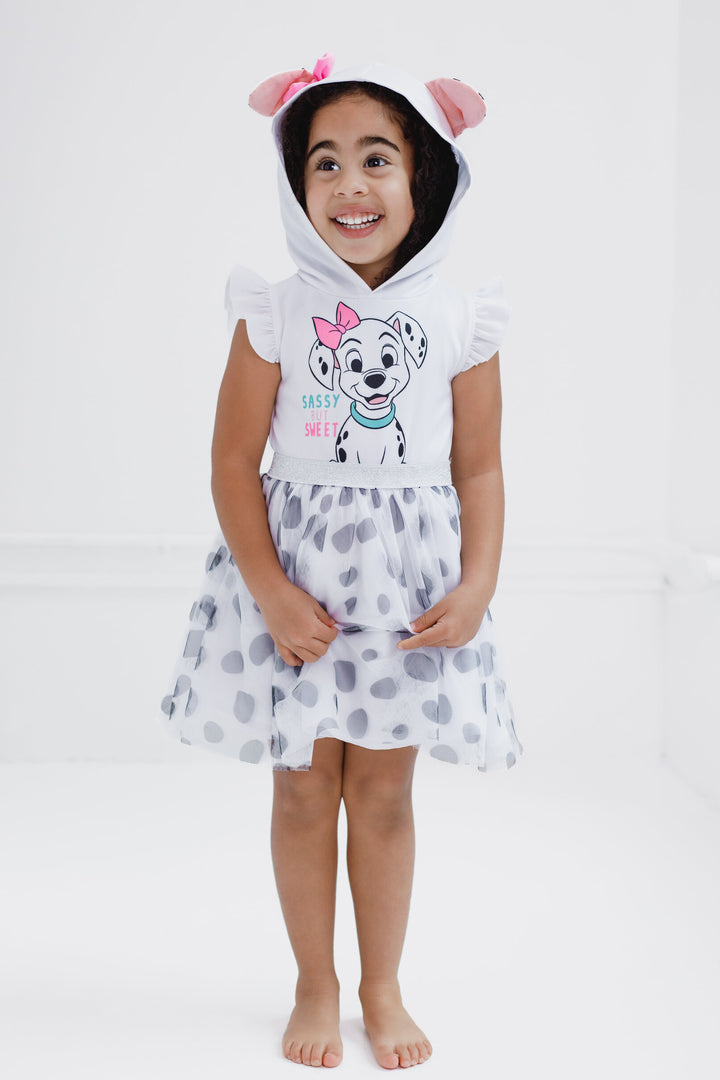 Disney 101 Dalmatians Penny Girls' Cosplay Hooded Dress White Black
