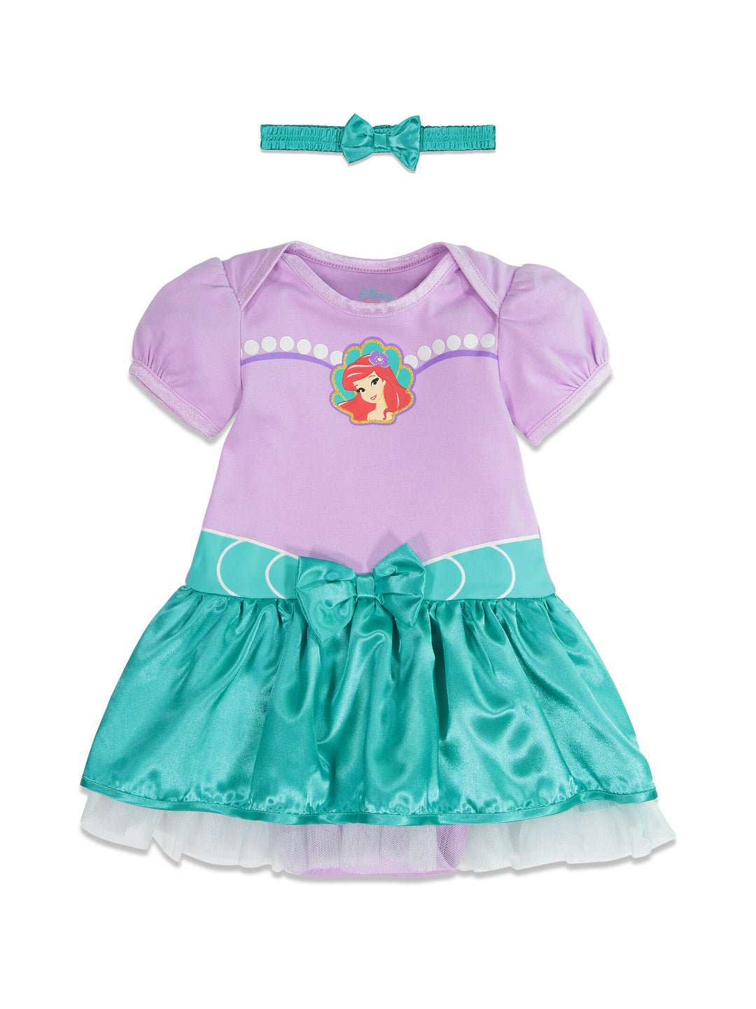 Disney The Little Mermaid Princess Ariel 2-Piece Bodysuit Set Lavender Teal