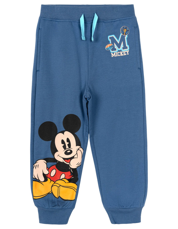 Disney Mickey Mouse & Friends Boys' Fleece Jogger Pants 2-Pack Blue Tan