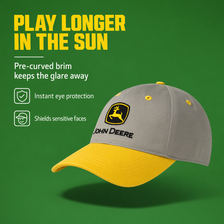 John Deere Toddler Boys' Strapback Baseball Cap Cool Grey Yellow