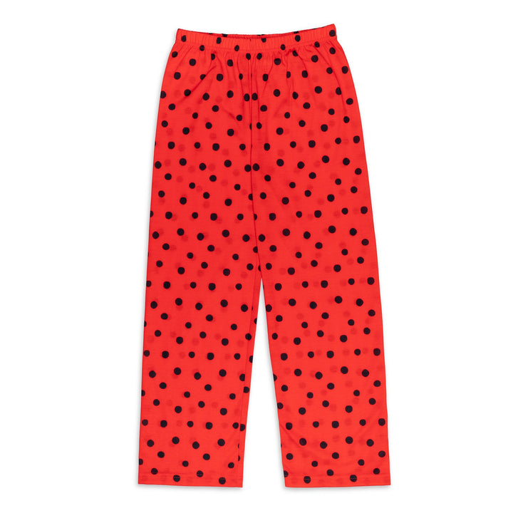 Miraculous Ladybug Girls' Cosplay Pajama Shirt and Pants Set Red