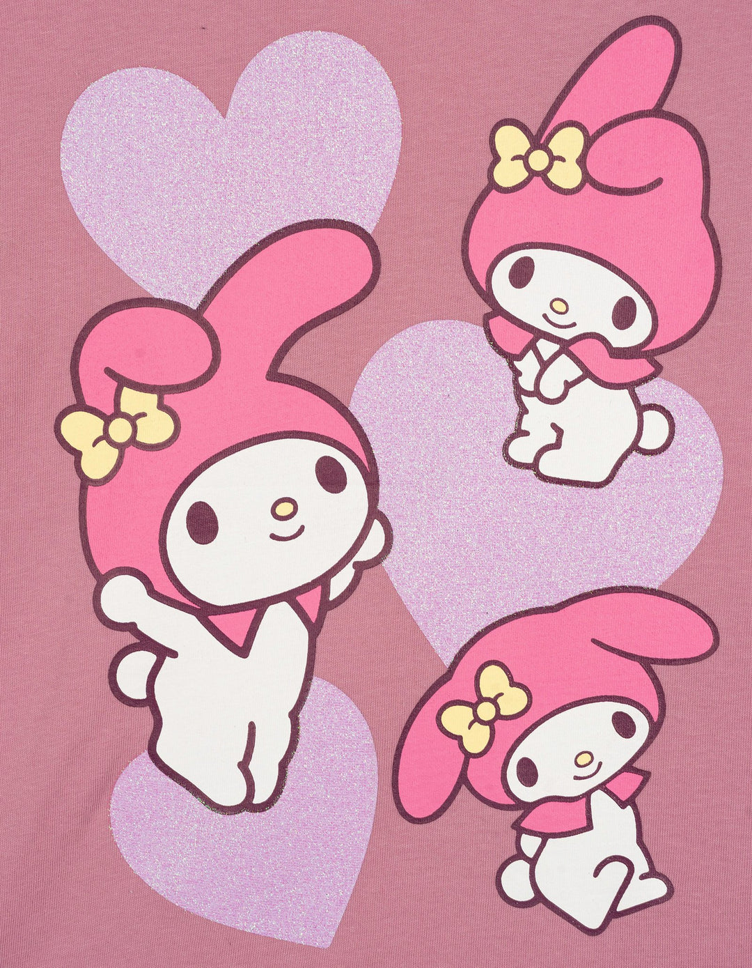 Hello Kitty My Melody Girls' Short Sleeve T-Shirt Mauve